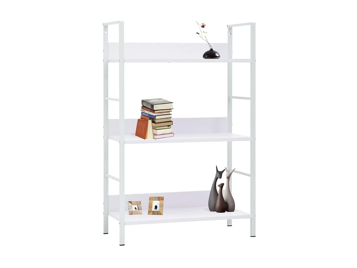 Boekenkast met 3 schappen 60x27,6x90,5 cm bewerkt hout wit NL515191