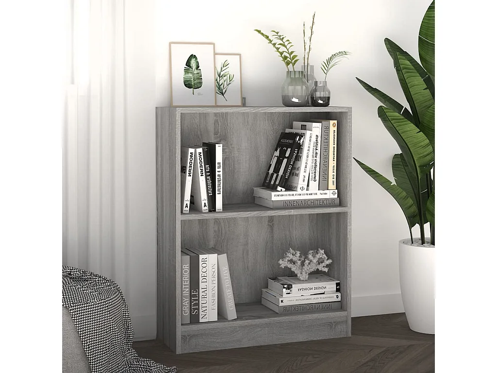 Bibliothèque Sonoma gris 60x24x74,5 cm Bois d'ingénierie OFR52721 BonneVie Meuble