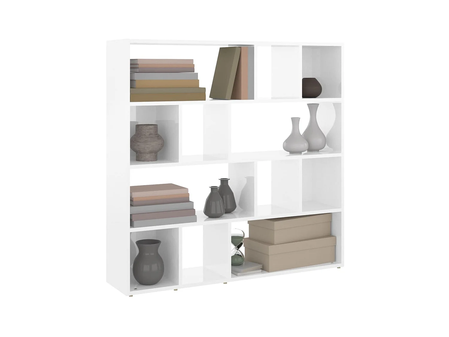 Boekenkast/kamerscherm 105x24x102 cm hoogglans wit NL879688