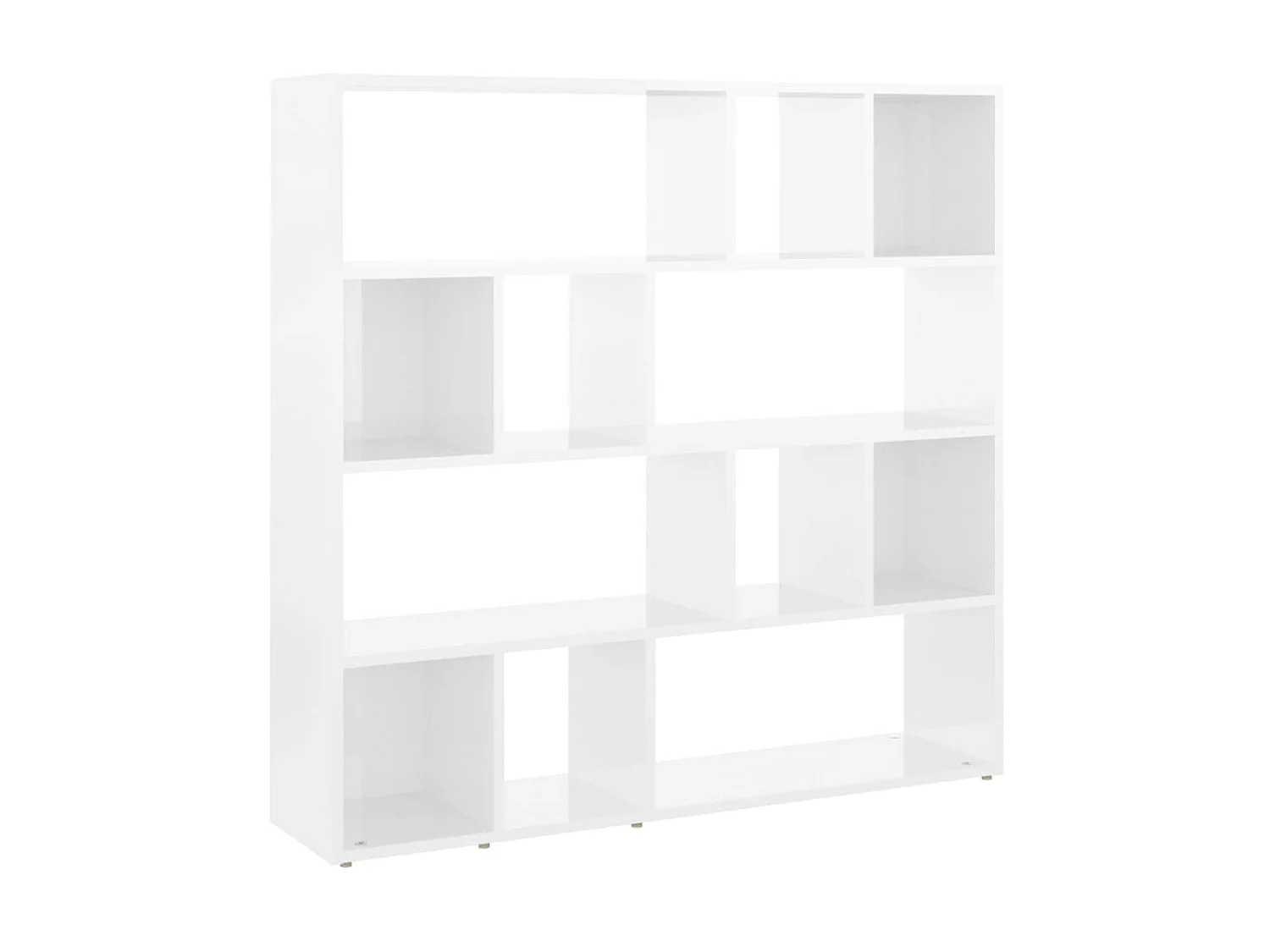 Bücherregal/Bücherschrank,Raumteiler Hochglanz-Weiß 105x24x102 cm -gkd540961