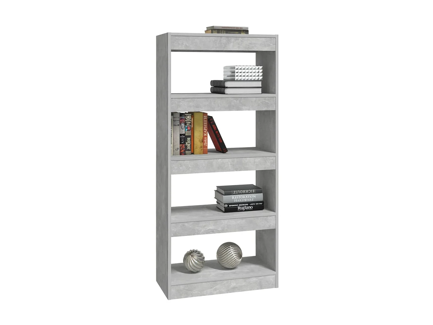 Bibliothèque Gris béton 60x30x135 cm Bois d'ingénierie OFR50044 BonneVie Meuble