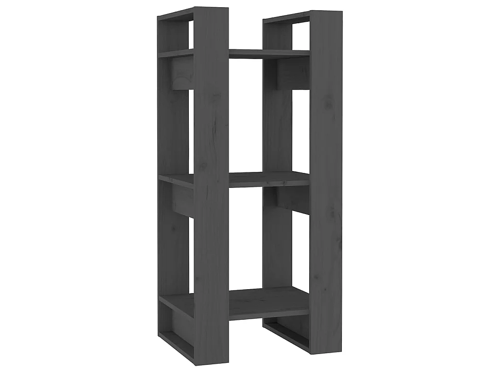 Bibliothèque-Séparateur de pièce Gris 41x35x91 cm Pin solide OFR81740 BonneVie Meuble