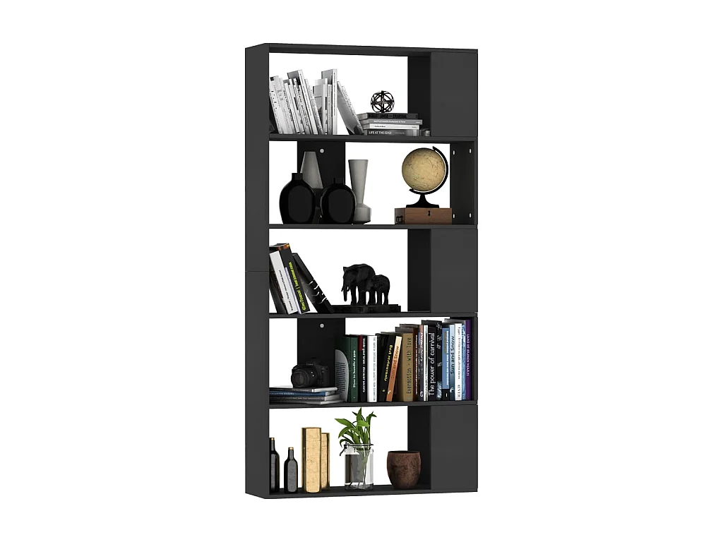 Bücherregal/Bücherschrank,Raumteiler Schwarz 80x24x159 cm Holzwerkstoff -gkd457364