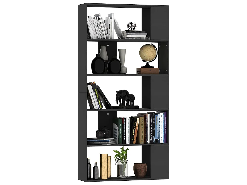 Bücherregal/Bücherschrank,Raumteiler Schwarz 80x24x159 cm Holzwerkstoff -gkd457364