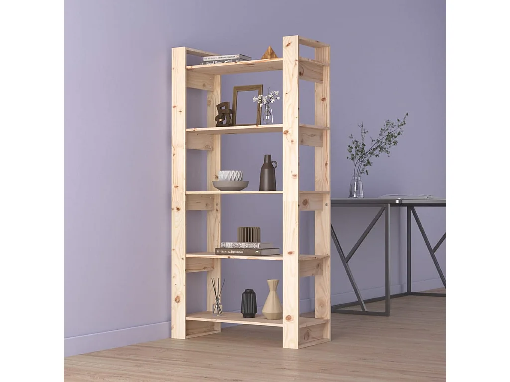 Bücherregal/Bücherschrank,Raumteiler 80x35x160 cm Massivholz -gkd18983