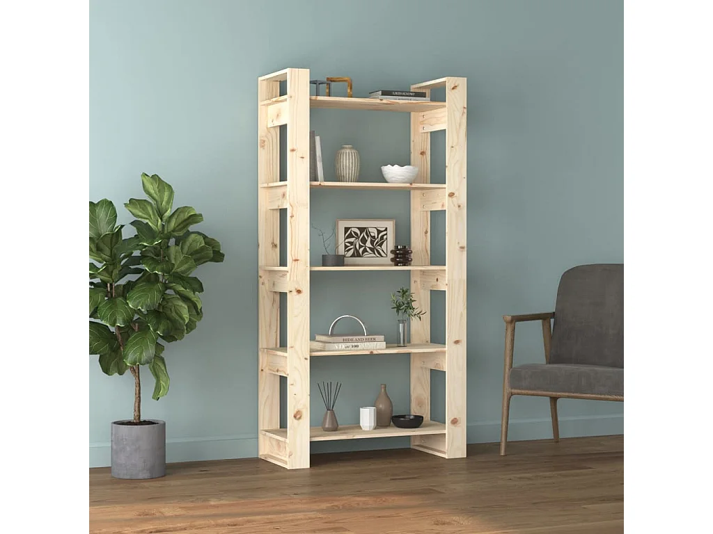 Bücherregal/Bücherschrank,Raumteiler 80x35x160 cm Massivholz -gkd18983