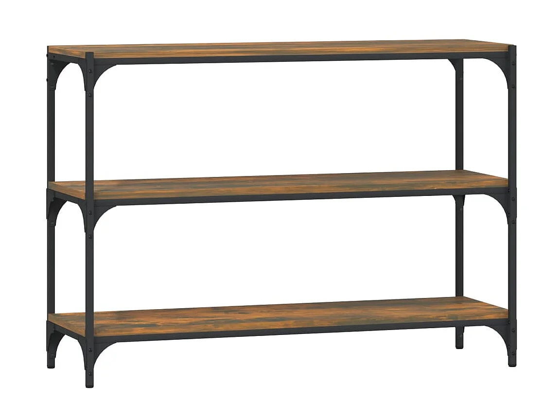 Biblioteca Estantería contrachapada y acero roble ahumado 100x33x70,5 cm ES11234