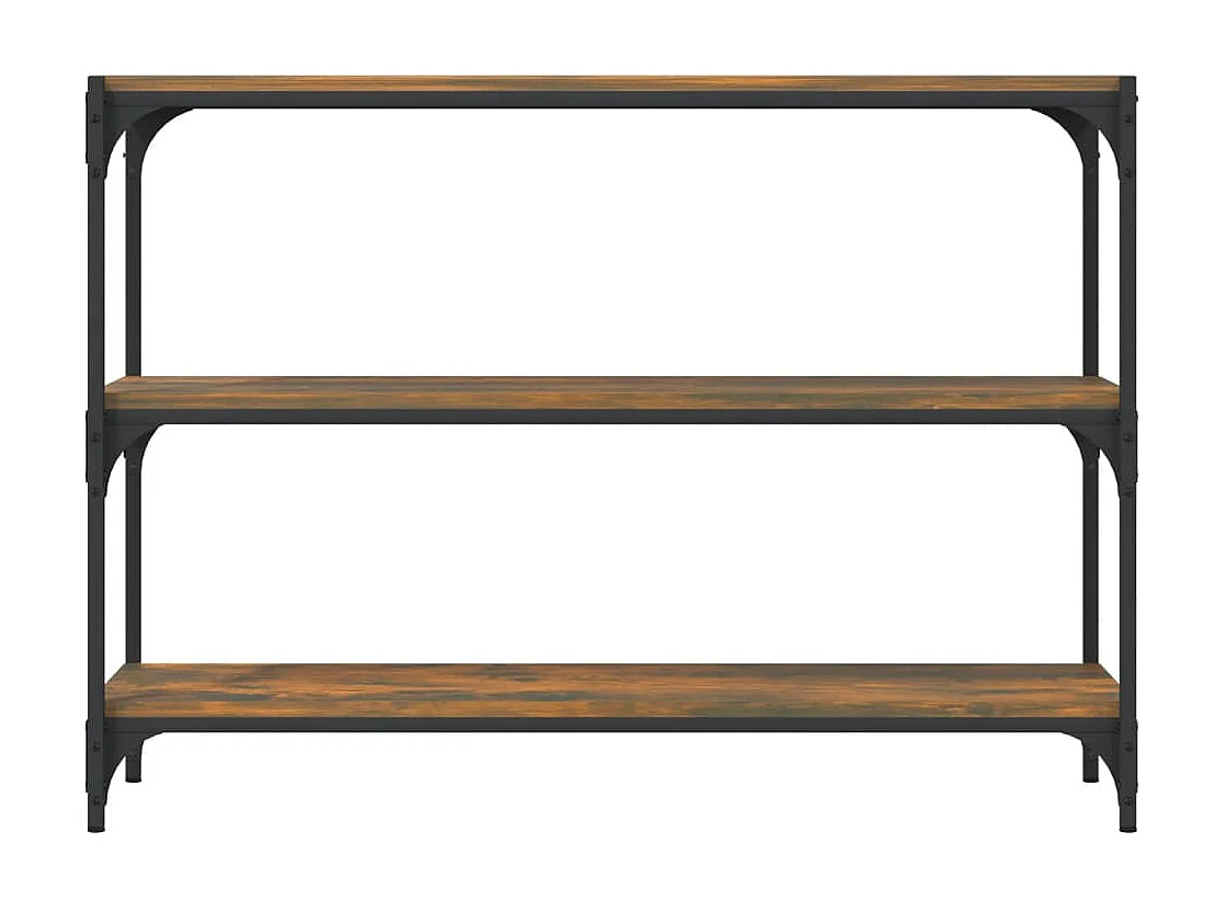 Biblioteca Estantería contrachapada y acero roble ahumado 100x33x70,5 cm ES11234