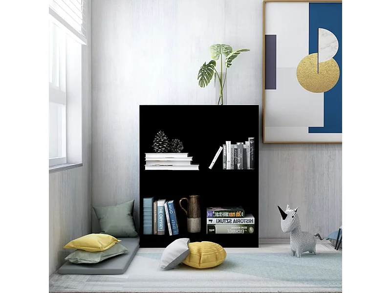 Boekenkast 60x24x74,5 cm bewerkt hout zwart NL940647