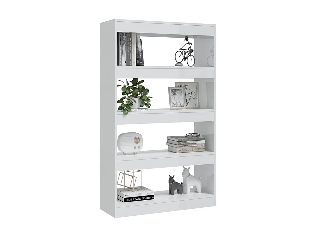 Bücherregal/Bücherschrank,Raumteiler Hochglanz-Weiß 80x30x135cm Holzwerkstoff -gkd492137
