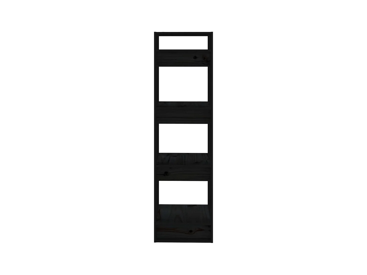 Bücherregal/Bücherschrank,Raumteiler Schwarz 41x35x125 cm Massivholz Kiefer -gkd806700