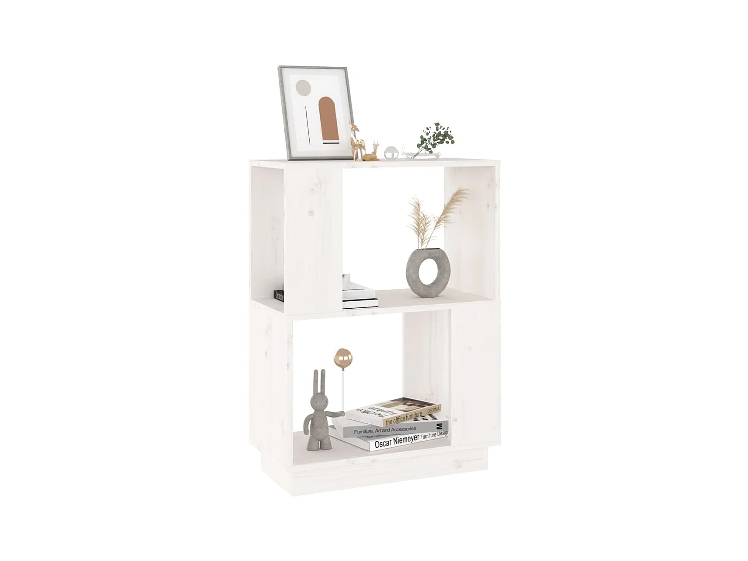 Bücherregal/Bücherschrank,Raumteiler Weiß 51x25x70 cm Massivholz Kiefer -gkd987092