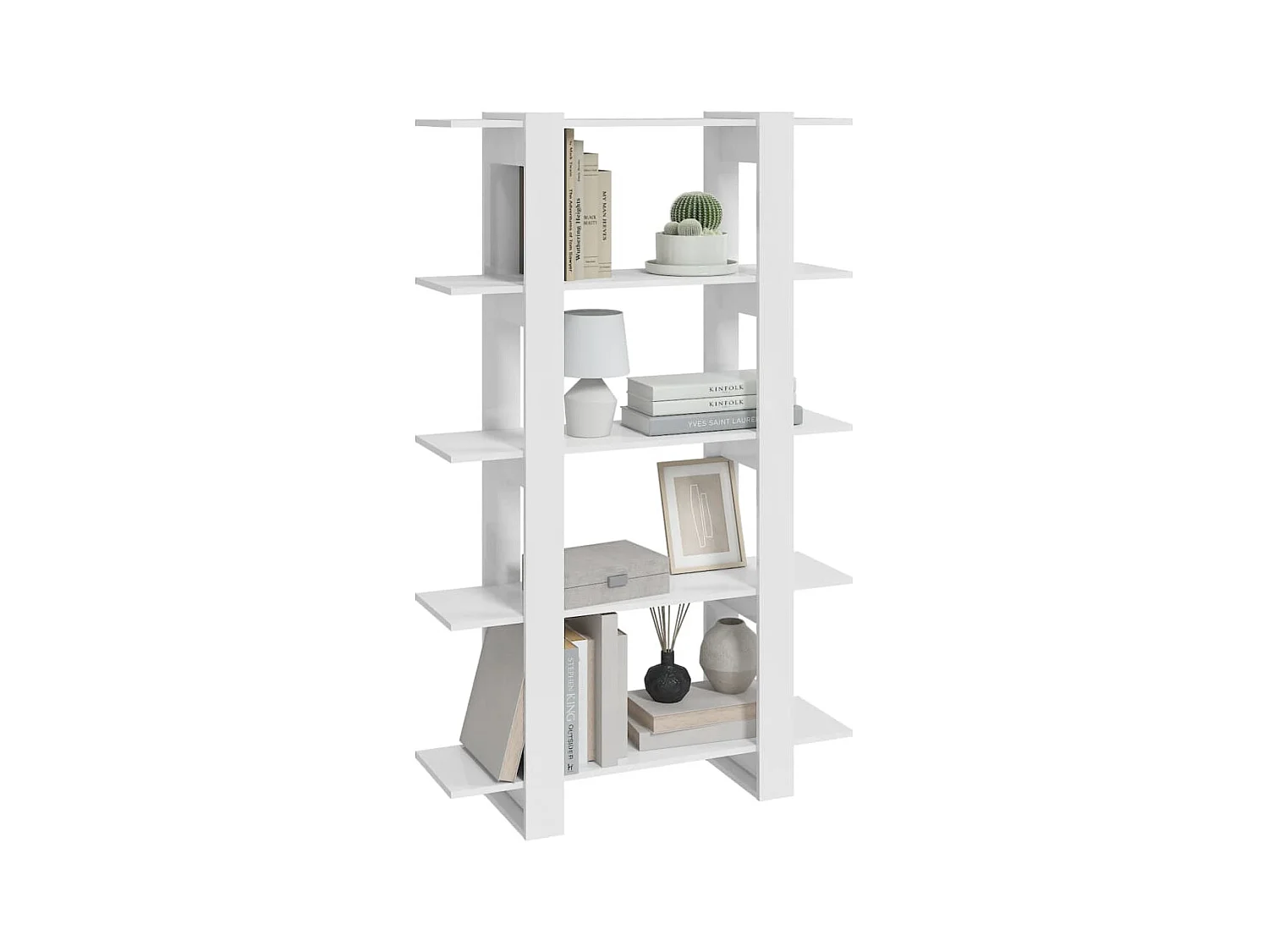 Bücherregal/Bücherschrank,Raumteiler Hochglanz-Weiß 100x30x160 cm -gkd769770