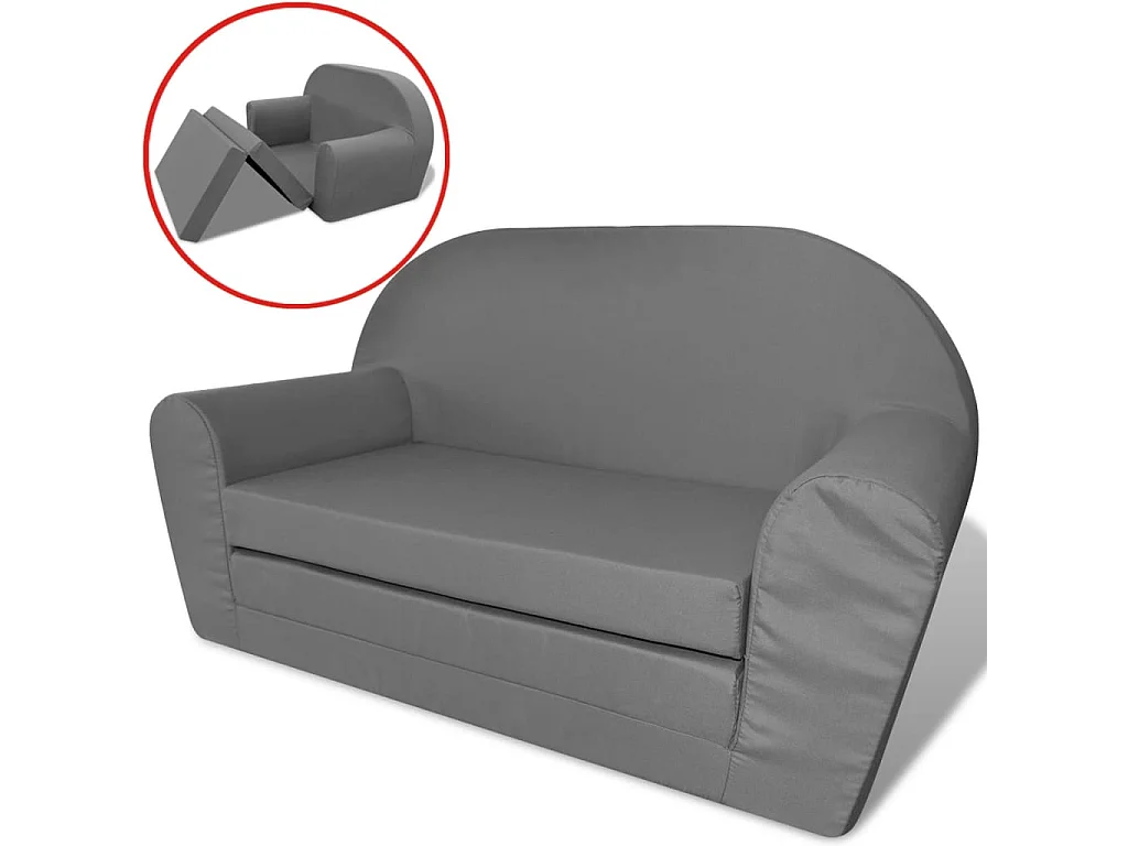 Chaise longue pliable pour enfants Réglable Gris SEF40194