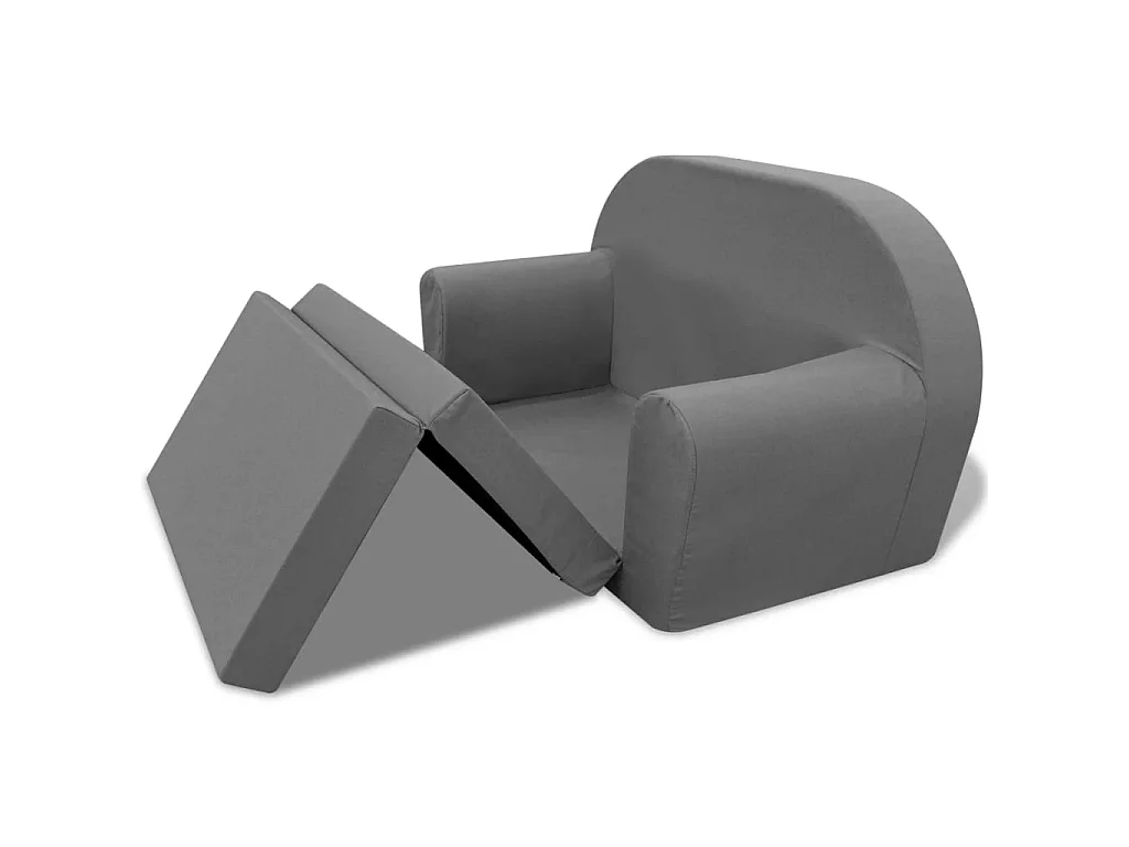 Chaise longue pliable pour enfants Réglable Gris SEF40194
