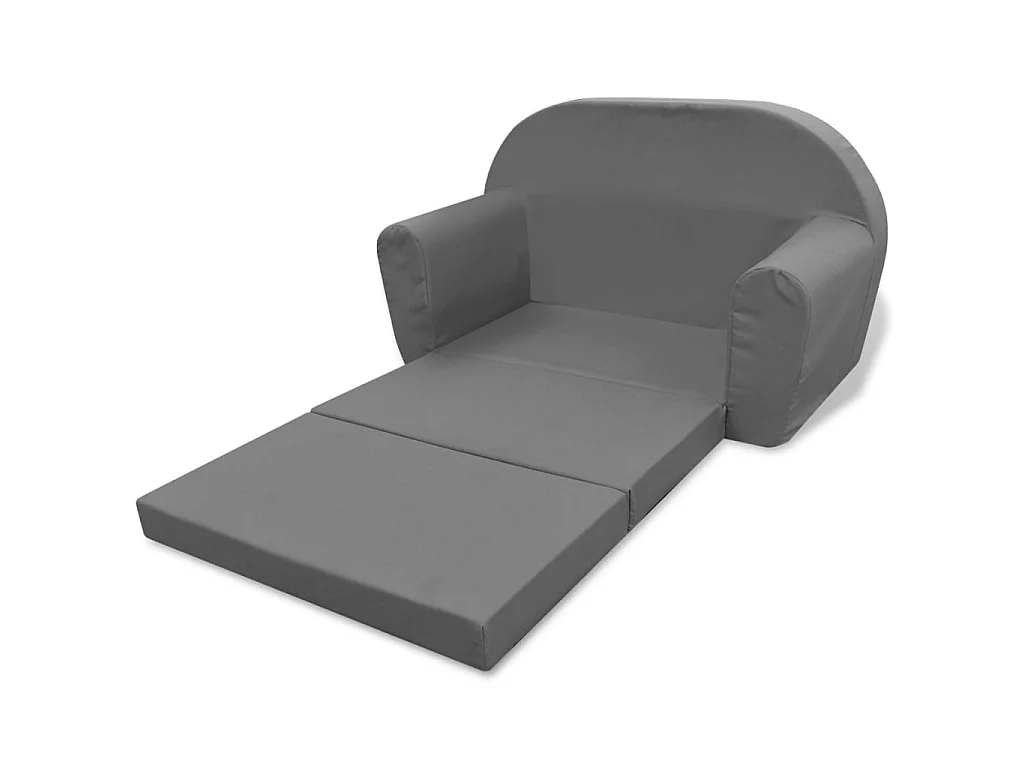 Chaise longue pliable pour enfants Réglable Gris SEF40194