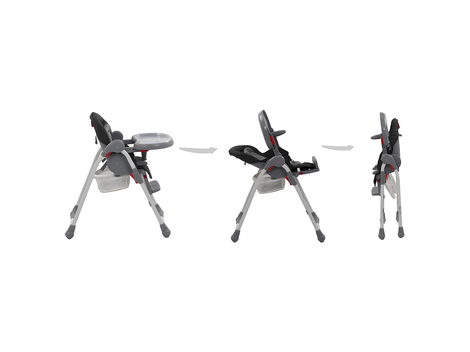 Cadeira de refeição para bebé cinzento PT313185