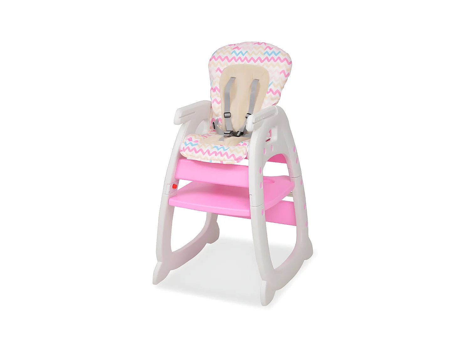 Chaise haute convertible 3-en-1 avec table Réglable Rose SEF80568