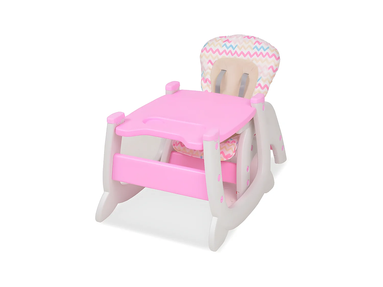 Chaise haute convertible 3-en-1 avec table Réglable Rose SEF80568