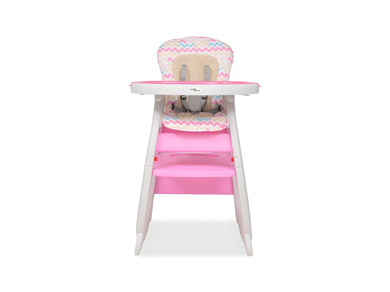 Chaise haute convertible 3-en-1 avec table Réglable Rose SEF80568