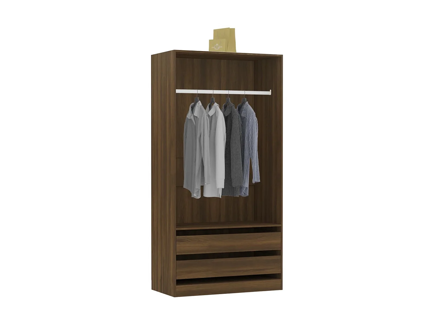 Armario madera contrachapada marrón roble 100x50x200 cm ES651890