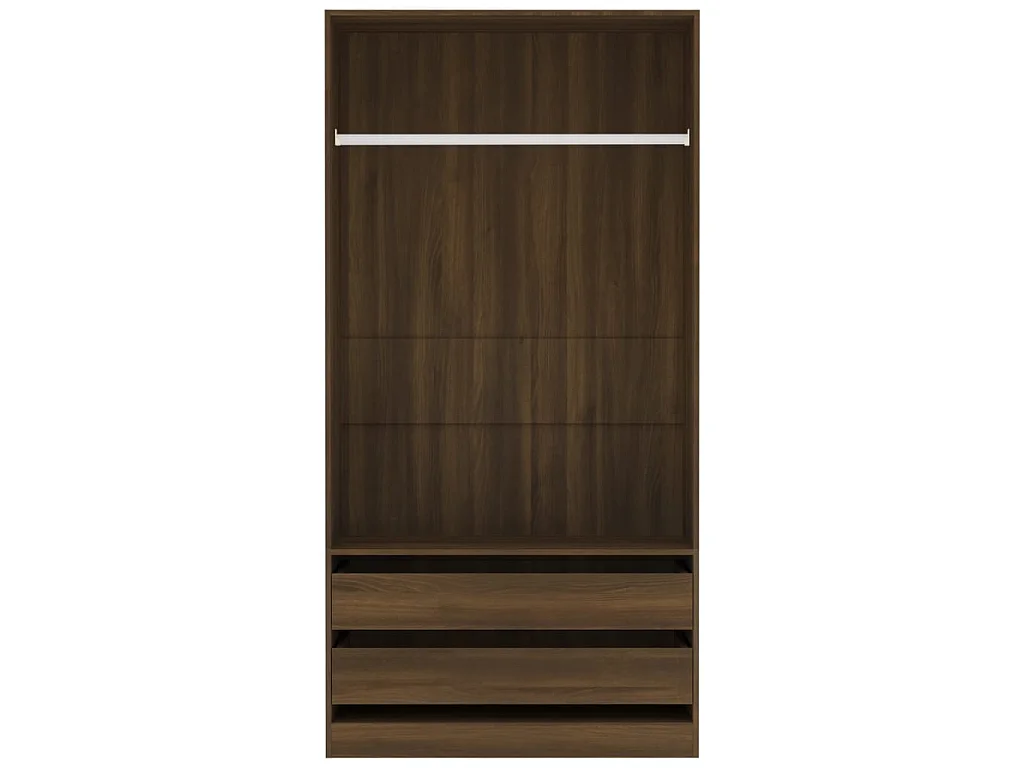 Armario madera contrachapada marrón roble 100x50x200 cm ES651890