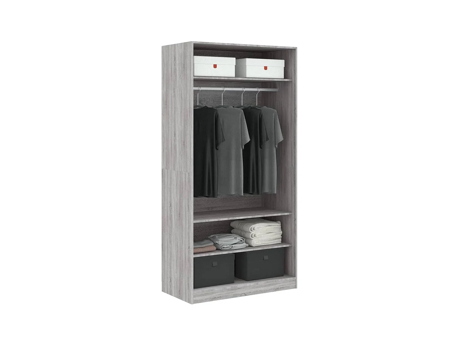 Garde-robe sonoma gris 100x50x200 cm bois d'ingénierie OFR25044 BonneVie Meuble