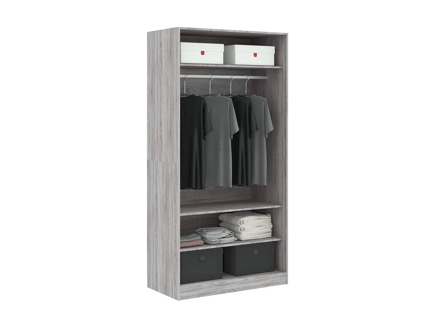 Garde-robe sonoma gris 100x50x200 cm bois d'ingénierie OFR25044 BonneVie Meuble