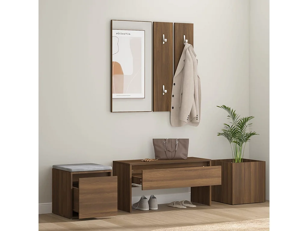 Ensemble de meubles de couloir Chêne marron Bois d'ingénierie OFR99521 BonneVie Meuble