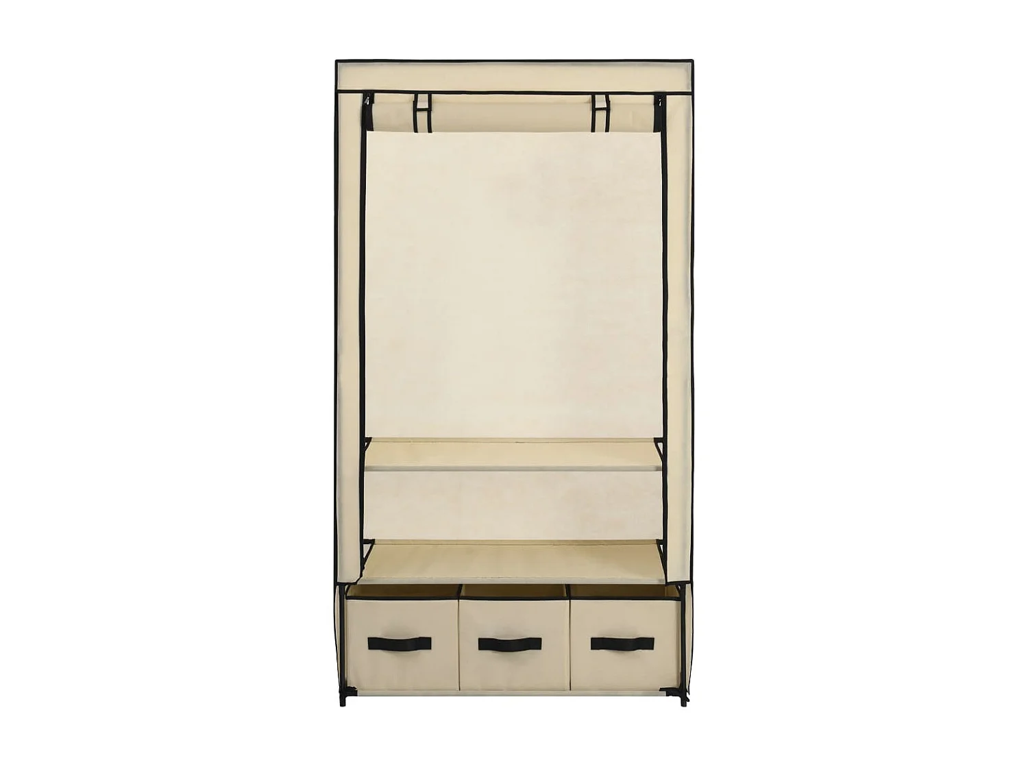 Garde-robe Crème 87 x 49 x 159 cm Tissu OFR87389 BonneVie Meuble