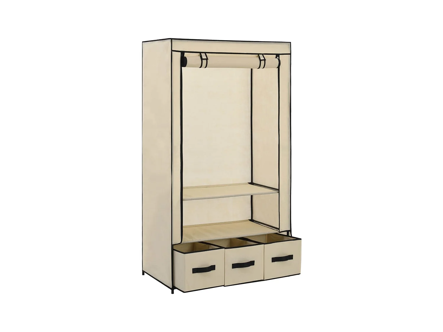 Garde-robe Crème 87 x 49 x 159 cm Tissu OFR87389 BonneVie Meuble
