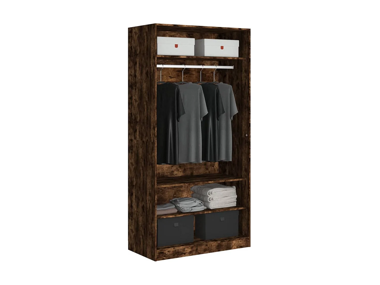 Garde-robe chêne fumé 100x50x200 cm bois d'ingénierie OFR52648 BonneVie Meuble