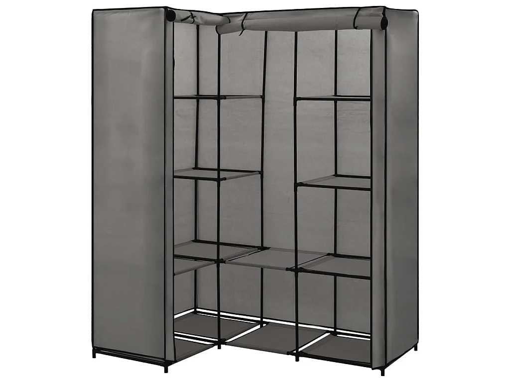 Garde-robe d'angle Gris 130 x 87 x 169 cm OFR88328 BonneVie Meuble