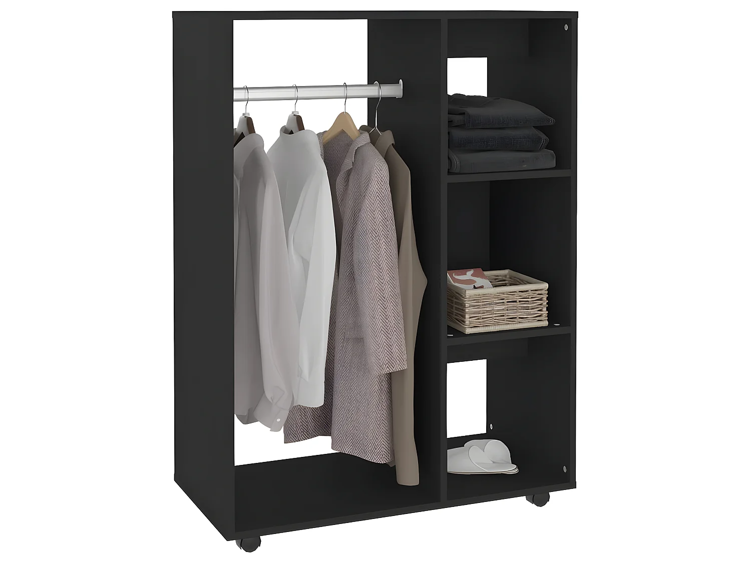 Garde-robe Noir 80x40x110 cm Aggloméré OFR58963 BonneVie Meuble