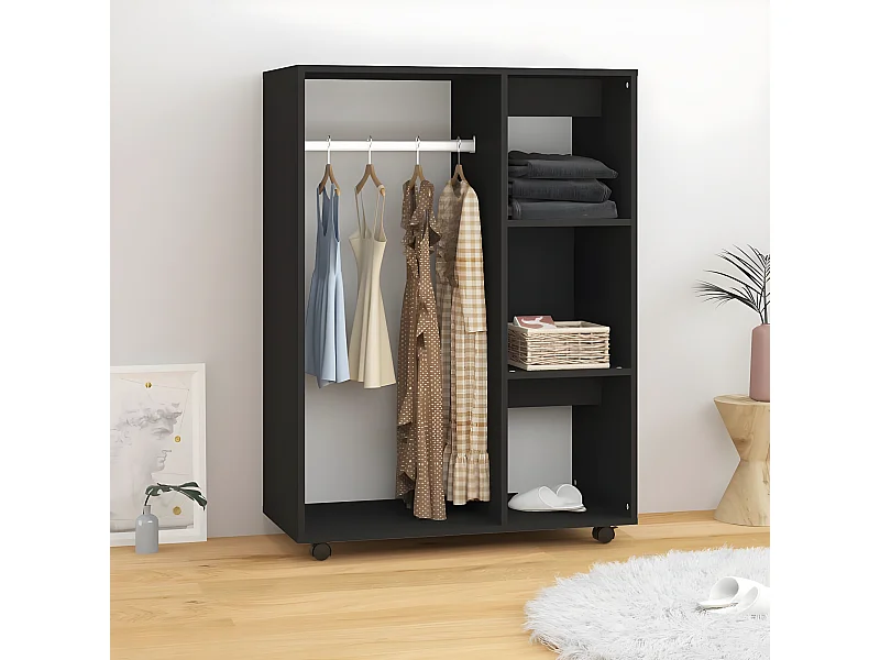 Garde-robe Noir 80x40x110 cm Aggloméré OFR58963 BonneVie Meuble