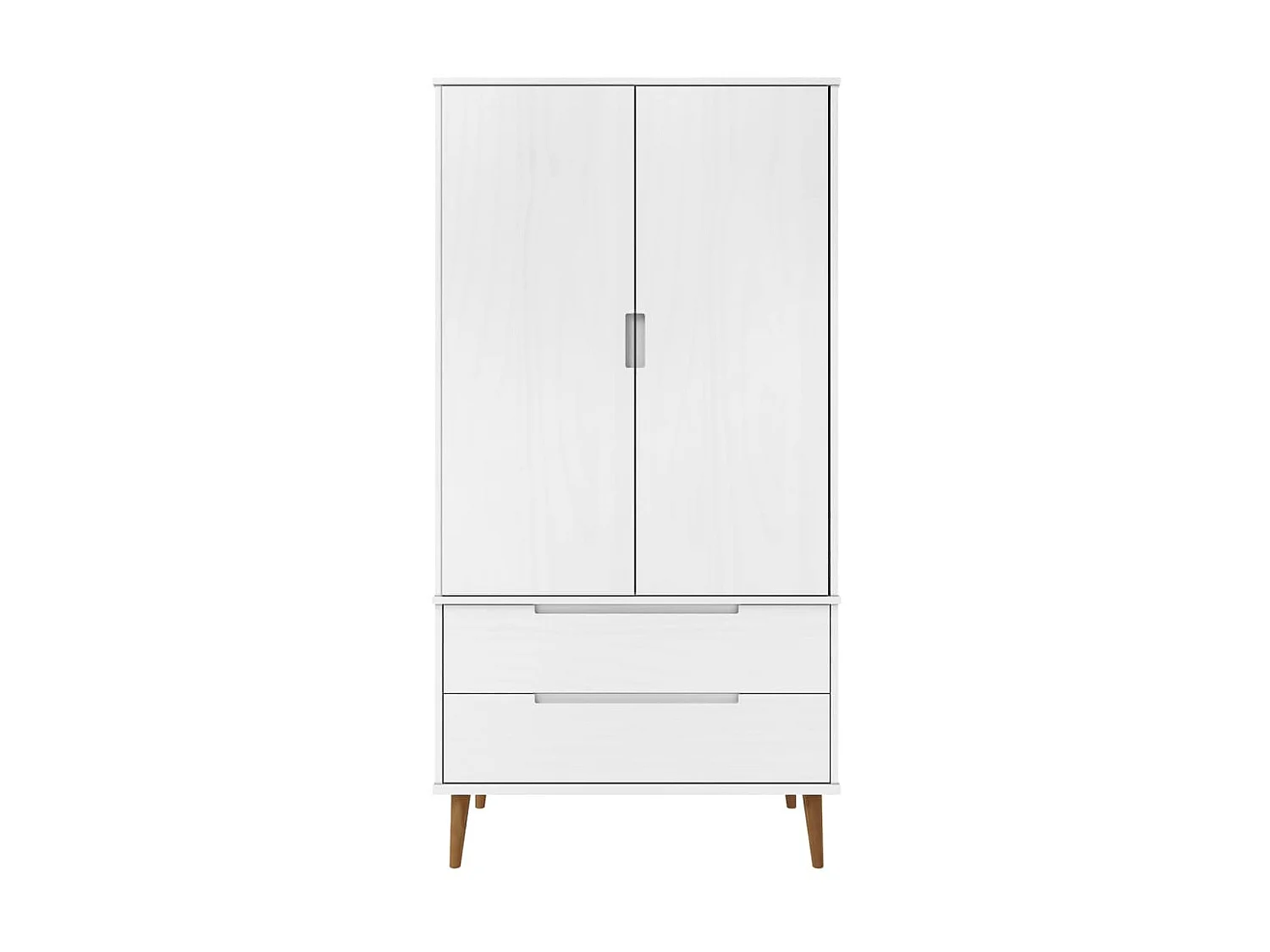 Roupeiro MOLDE 90x55x175 cm pinho maciço branco PT800198