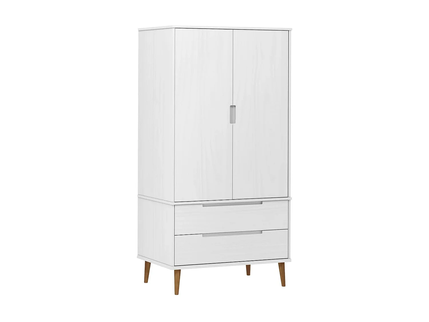 Roupeiro MOLDE 90x55x175 cm pinho maciço branco PT800198
