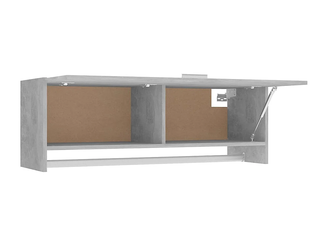 Kledingkast 100x32,5x35 cm bewerkt hout betongrijs NL706392