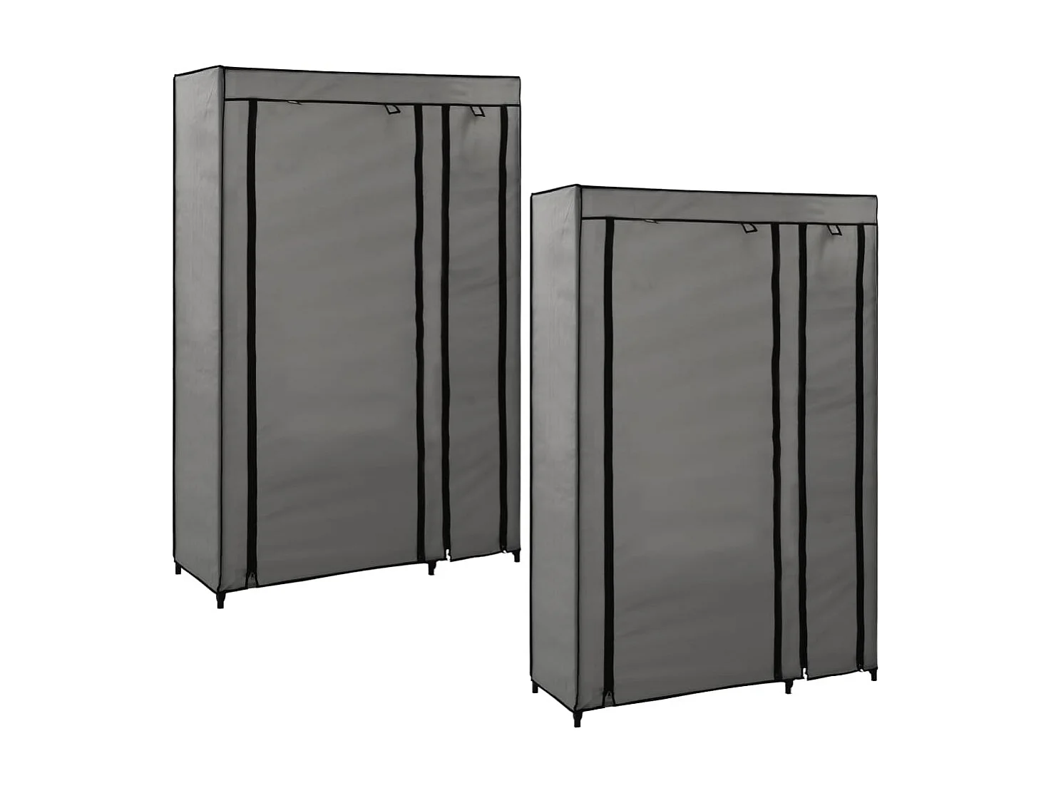 Garde-robes pliables 2 pcs Gris 110x45x175 cm Tissu OFR90902 BonneVie Meuble