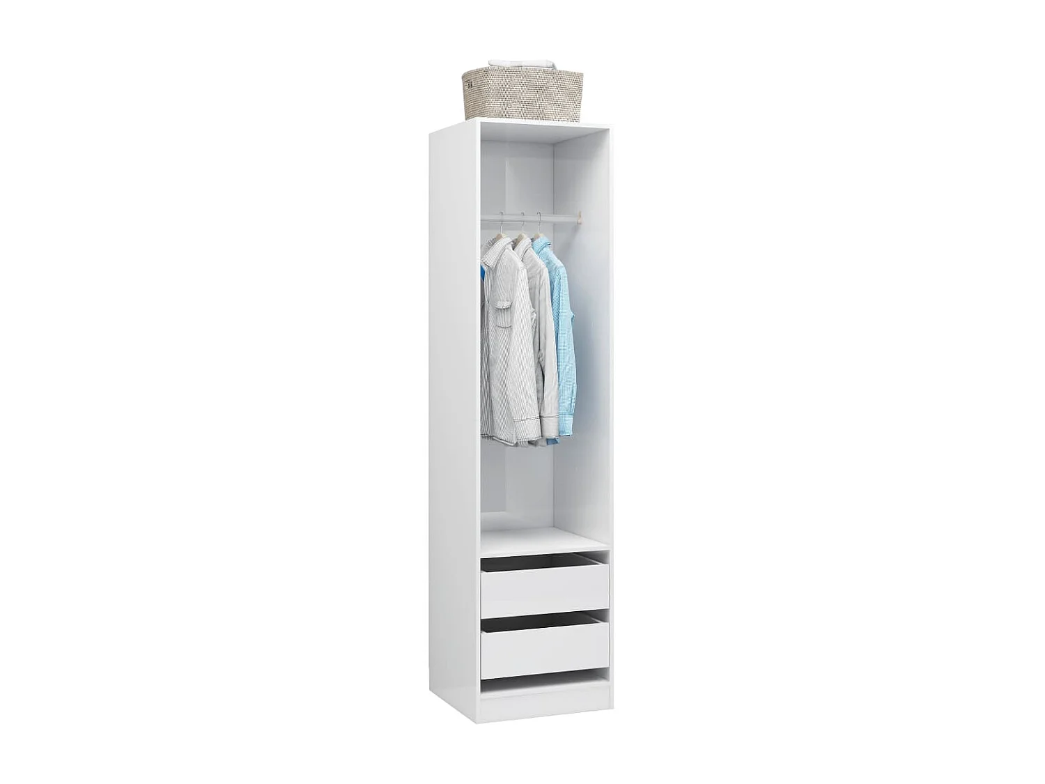 Garde-robe avec tiroirs Blanc brillant 50x50x200 cm Aggloméré OFR63050 BonneVie Meuble