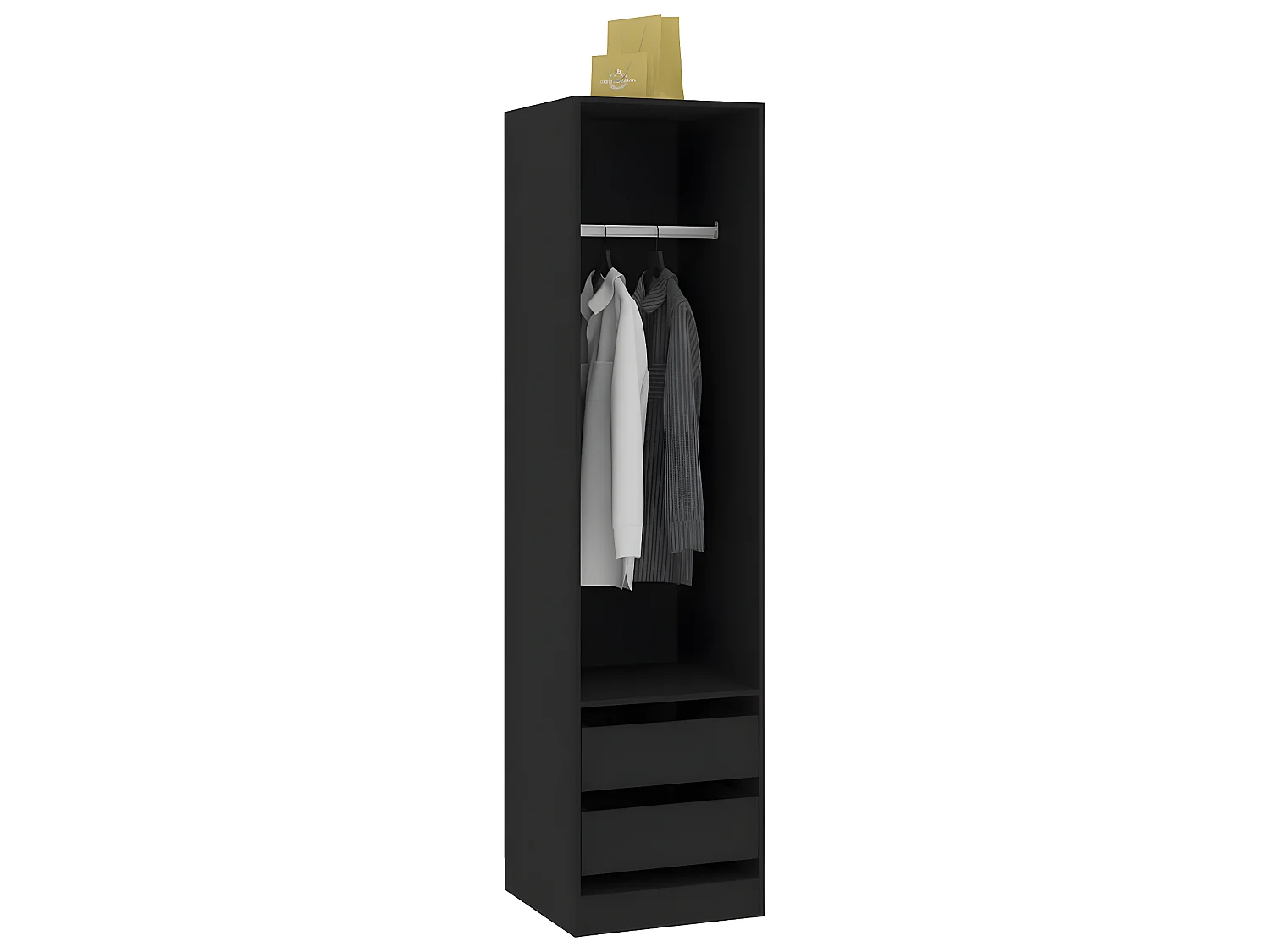 Garde-robe avec tiroirs Noir 50x50x200 cm Aggloméré OFR44418 BonneVie Meuble