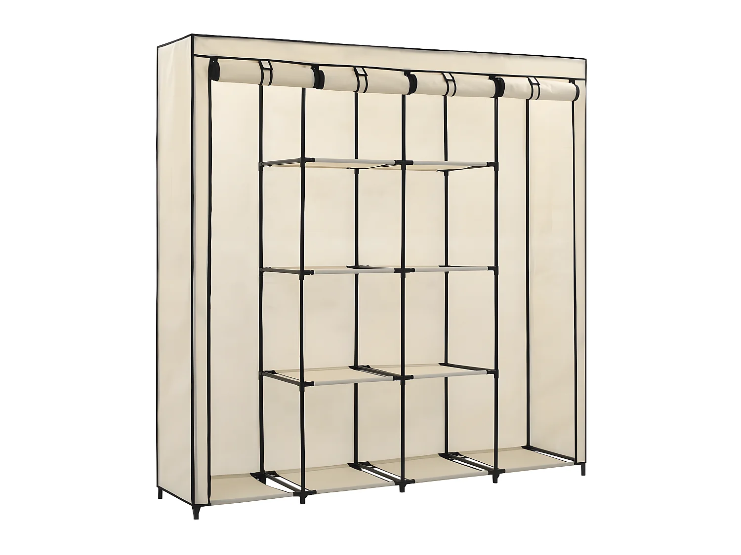 Kledingkast met 4 vakken 175x45x170 cm crème NL360768