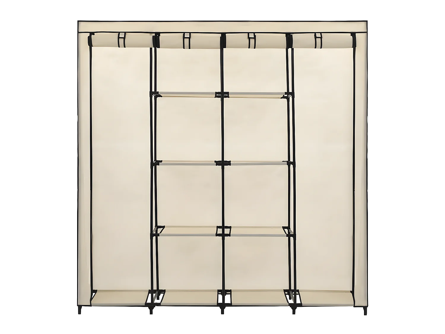 Kledingkast met 4 vakken 175x45x170 cm crème NL360768