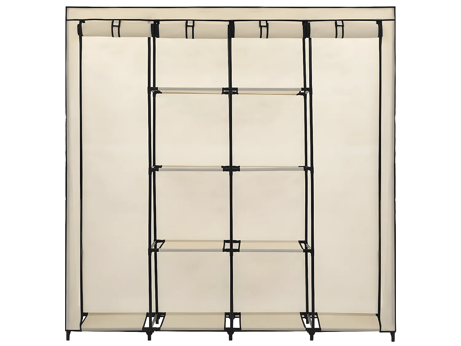 Kledingkast met 4 vakken 175x45x170 cm crème NL360768