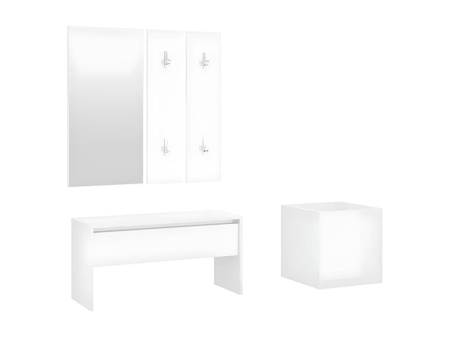 Ensemble de meubles de couloir Blanc brillant Bois d'ingénierie OFR22952 BonneVie Meuble