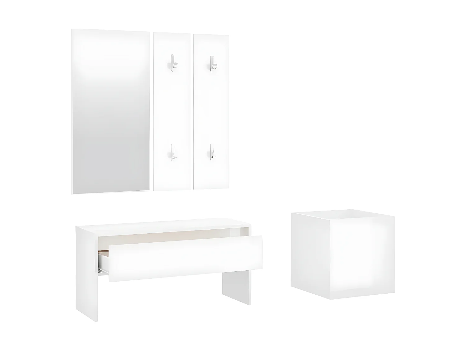 Ensemble de meubles de couloir Blanc brillant Bois d'ingénierie OFR22952 BonneVie Meuble