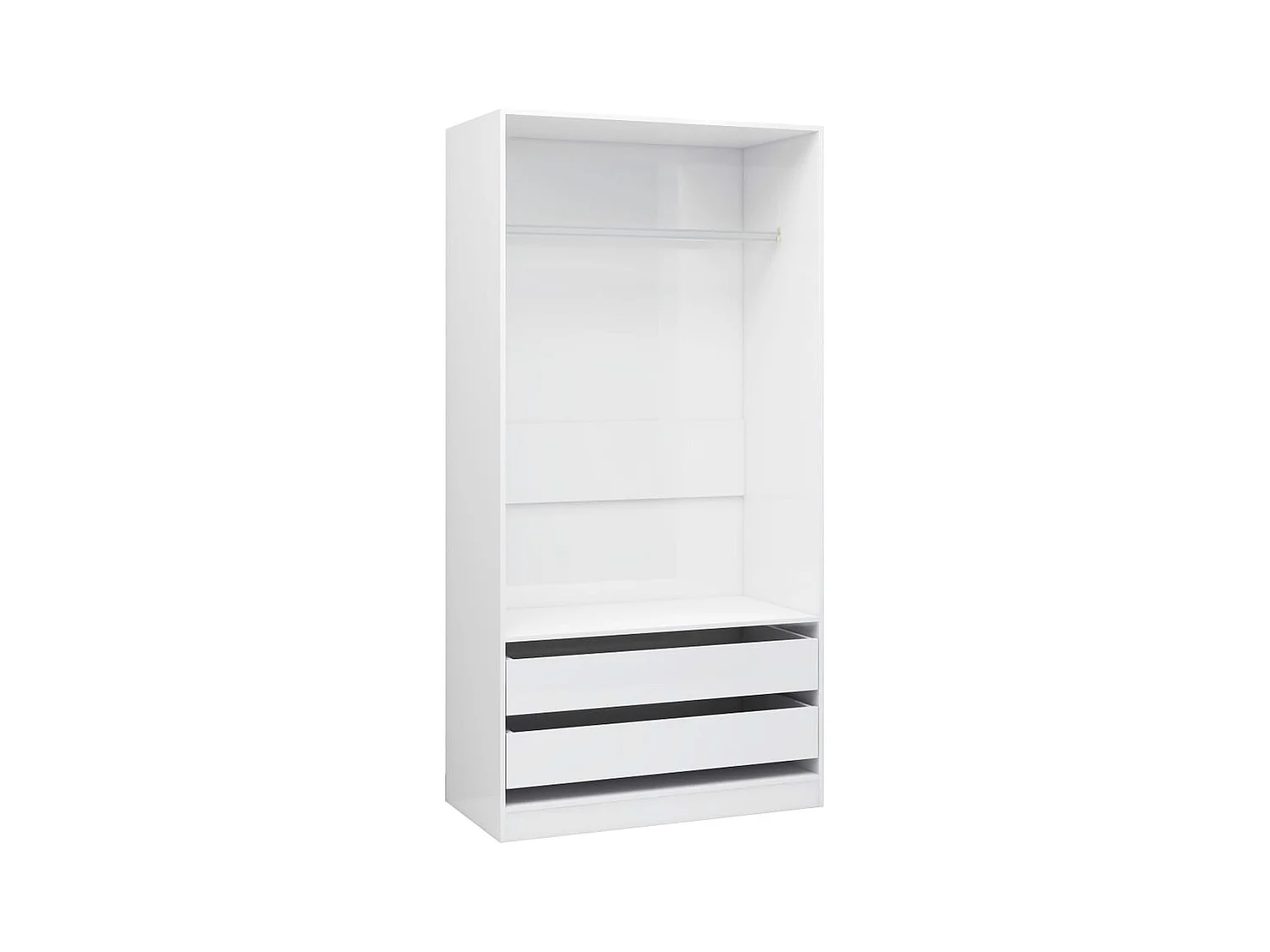 Garde-robe Blanc brillant 100x50x200 cm Aggloméré OFR36395 BonneVie Meuble
