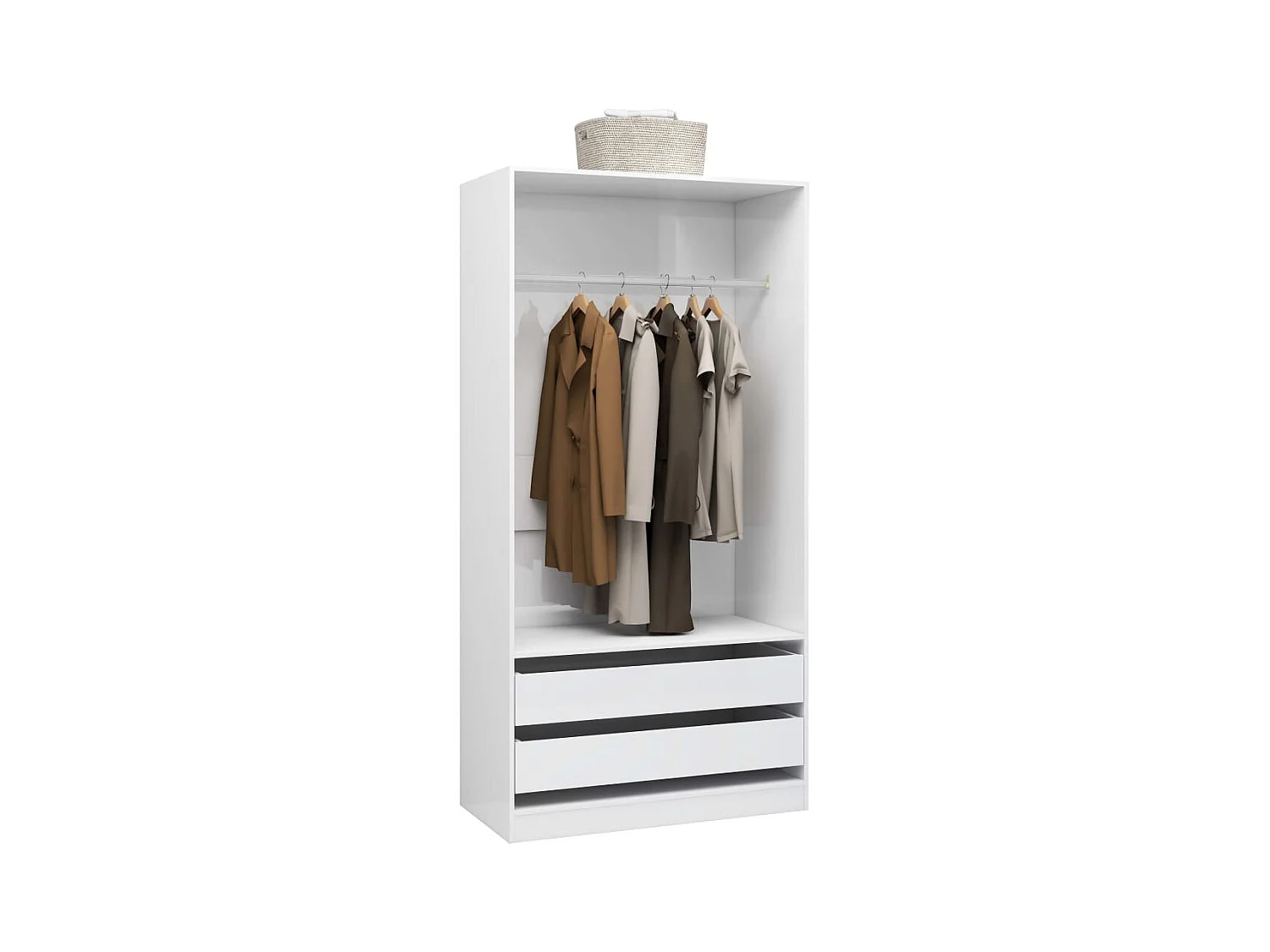 Garde-robe Blanc brillant 100x50x200 cm Aggloméré OFR36395 BonneVie Meuble