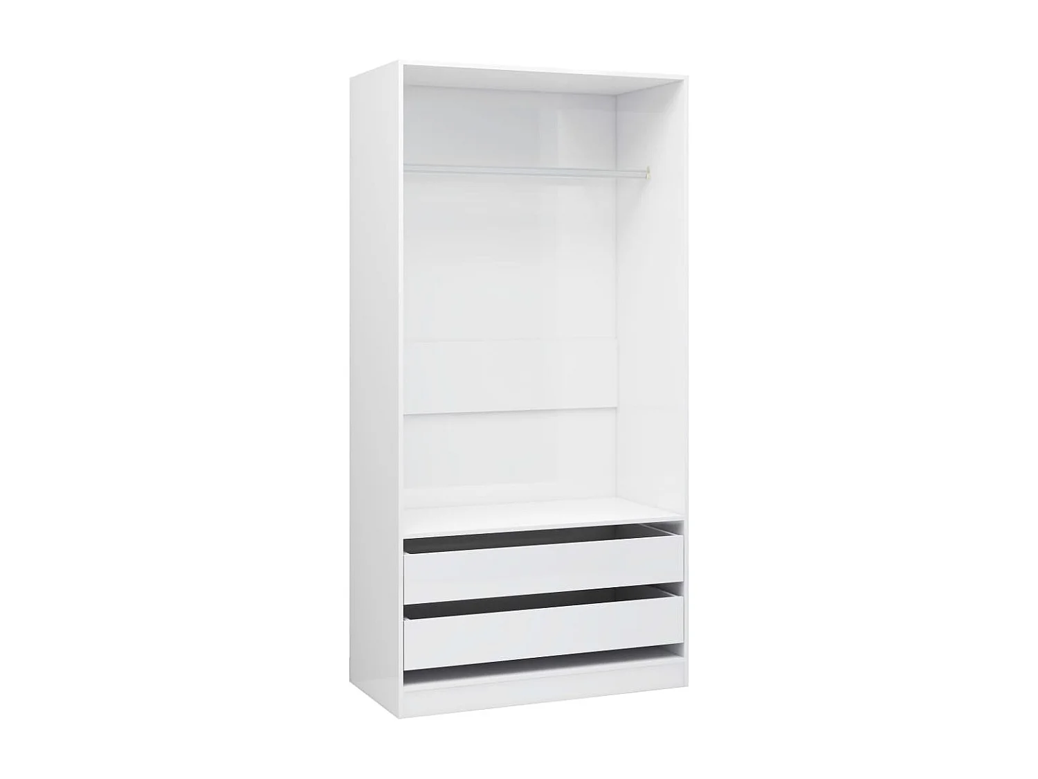 Garde-robe Blanc brillant 100x50x200 cm Aggloméré OFR36395 BonneVie Meuble