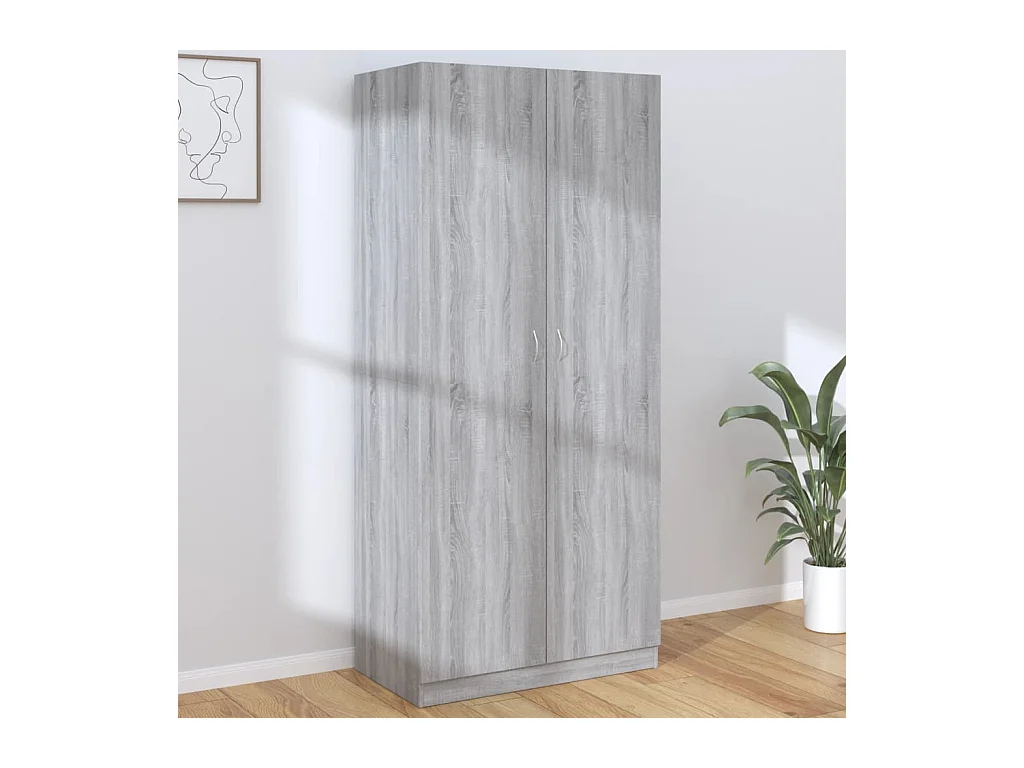 Garde-robe Sonoma gris 90x52x200 cm Bois d'ingénierie OFR38930 BonneVie Meuble